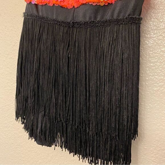 Weissman dance costume coral Orange sequin fringe flapper Replay 12269- SC 6 - Picture 6 of 9
